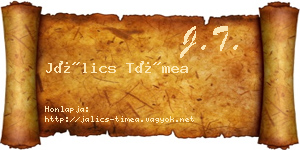 Jálics Tímea névjegykártya